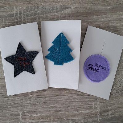 Weihnachtskarten mit Filzelementen, Foto: Nadelfieber