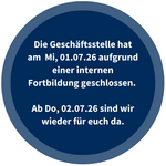 Sharepic Schließzeit 1.7.