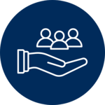 Icon Gesellschaft Hand mit Menschen